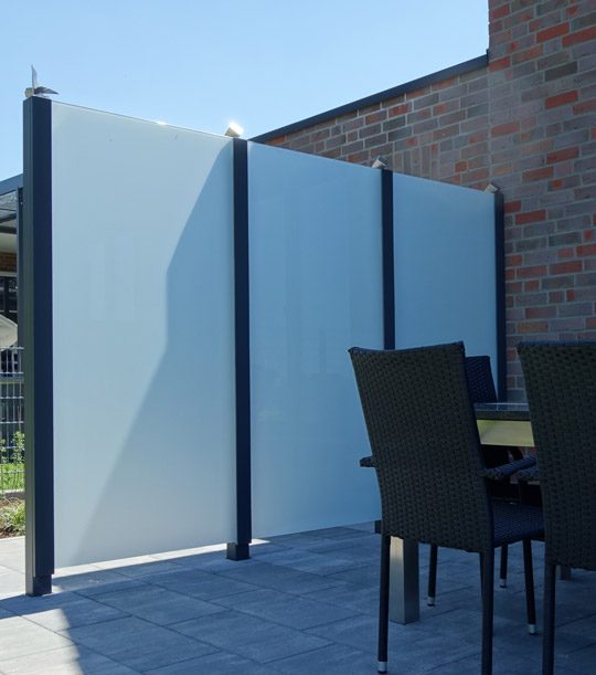 metallbau stolberg sichtschutz pulverbeschichtet milchglass